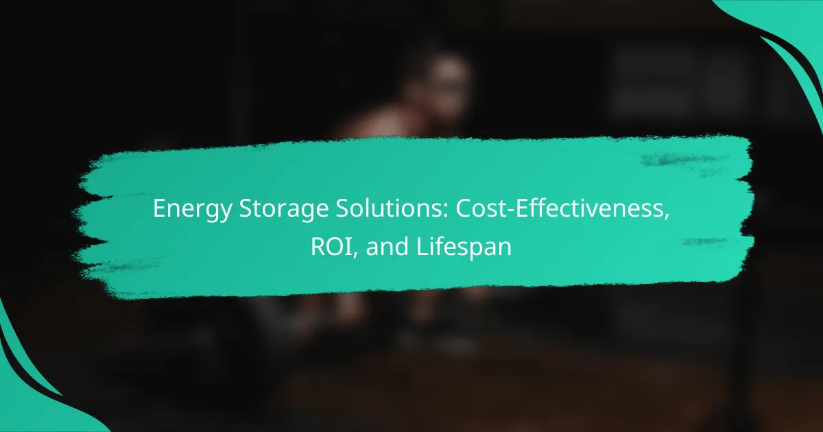 Energy Storage Solutions: Cost-Effectiveness, ROI, and Lifespan