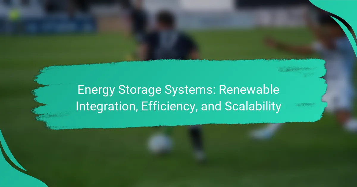 Energy Storage Systems: Renewable Integration, Efficiency, and Scalability