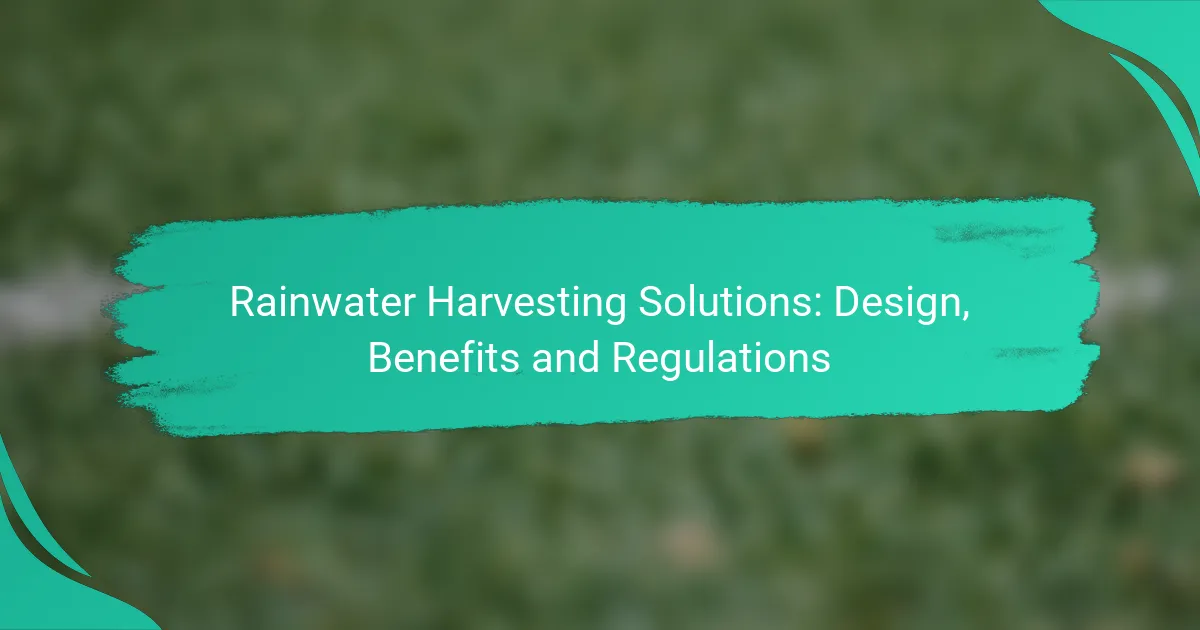 Rainwater Harvesting Solutions: Design, Benefits and Regulations