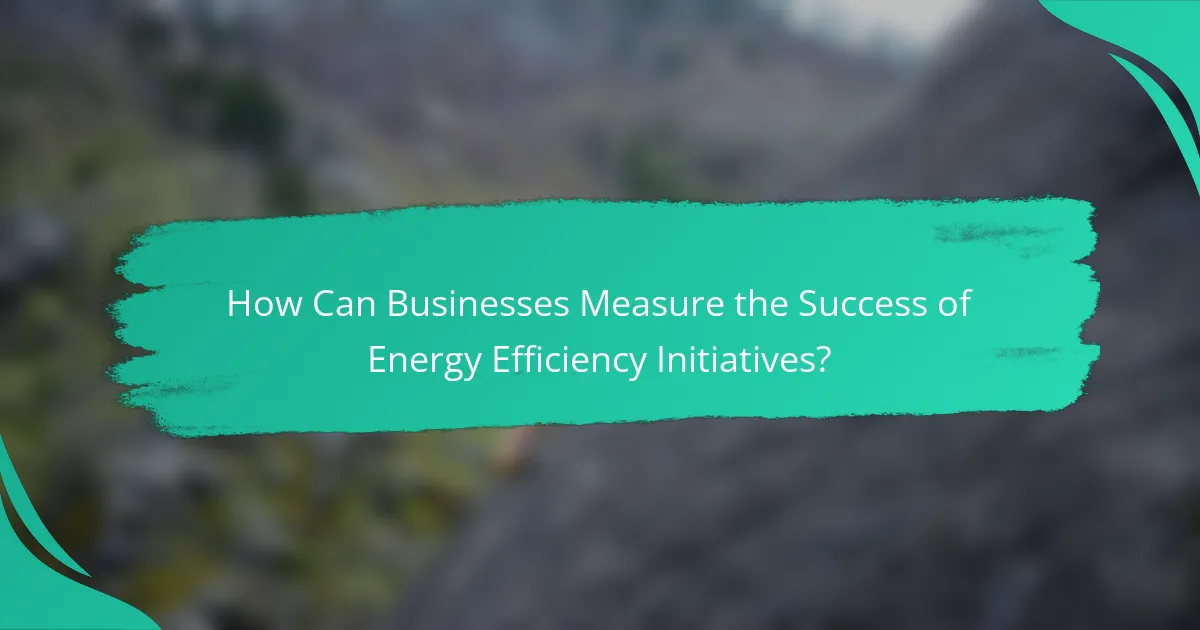 How Can Businesses Measure the Success of Energy Efficiency Initiatives?