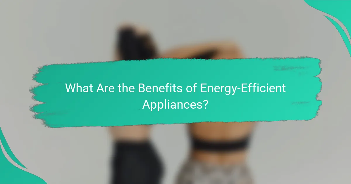 What Are the Benefits of Energy-Efficient Appliances?