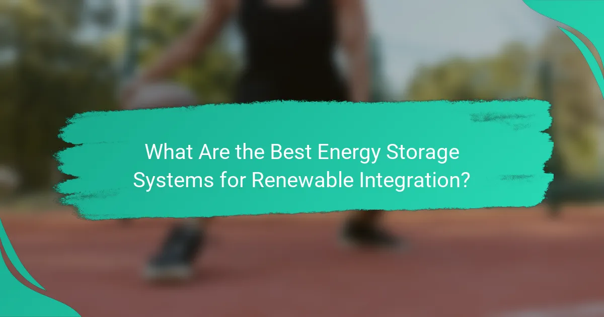 What Are the Best Energy Storage Systems for Renewable Integration?