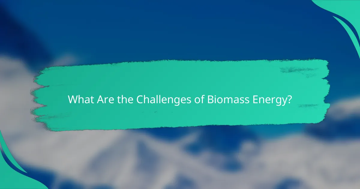 What Are the Challenges of Biomass Energy?