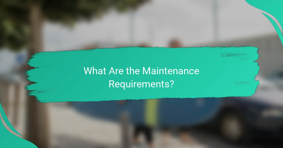 What Are the Maintenance Requirements?