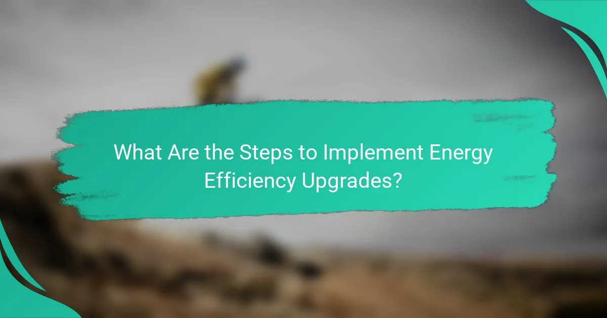What Are the Steps to Implement Energy Efficiency Upgrades?