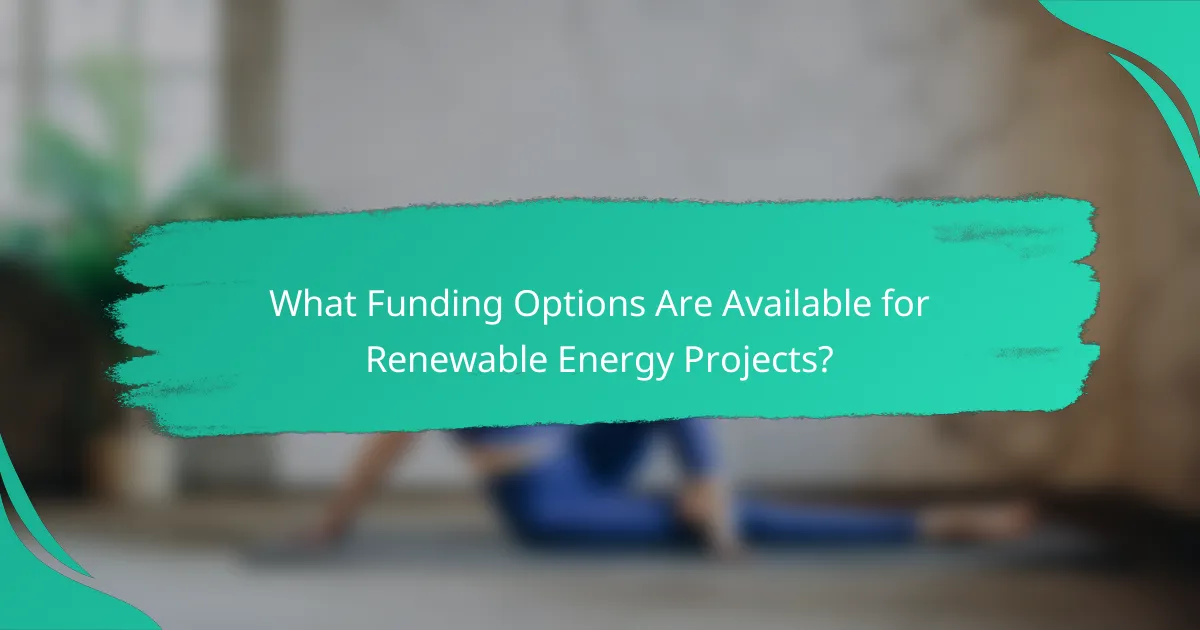 What Funding Options Are Available for Renewable Energy Projects?