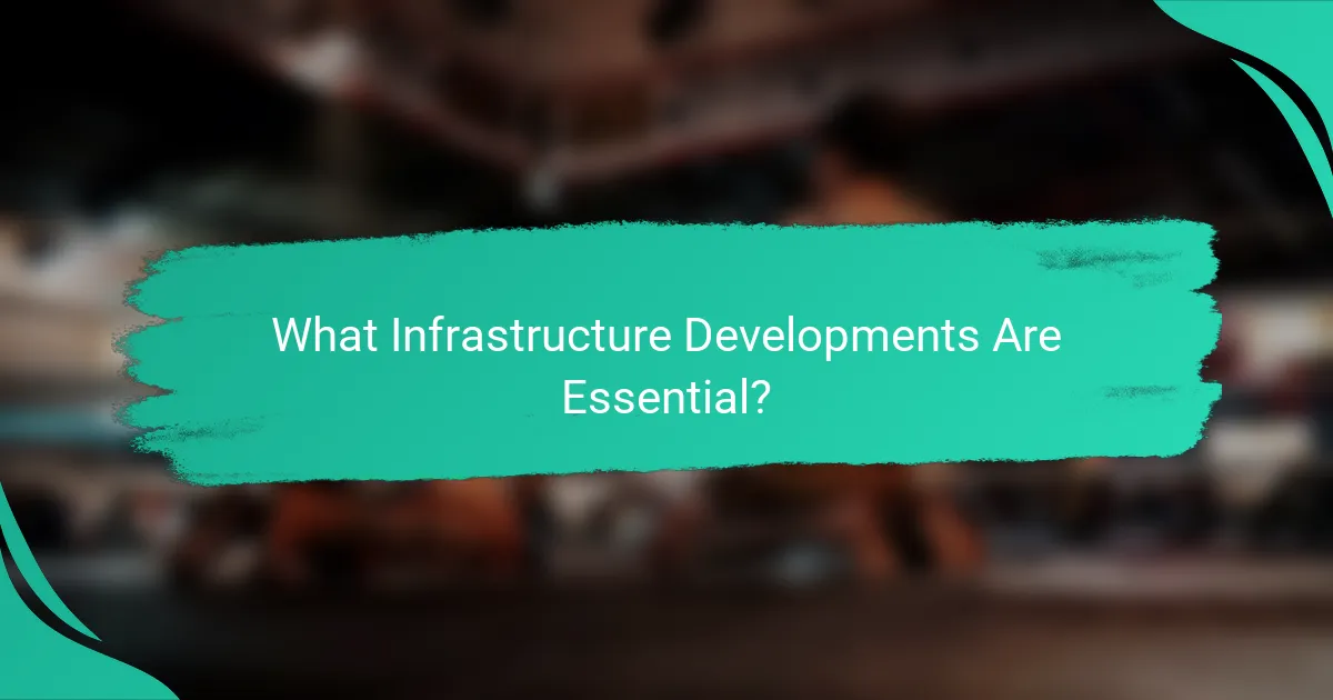 What Infrastructure Developments Are Essential?