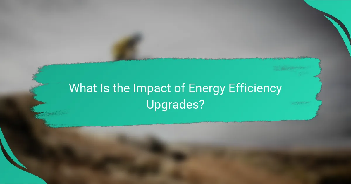 What Is the Impact of Energy Efficiency Upgrades?